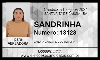 Candidato SANDRINHA 2024 - SANTA RITA DE CÁSSIA - Eleições