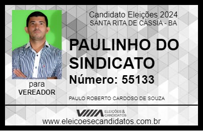 Candidato PAULINHO DO SINDICATO 2024 - SANTA RITA DE CÁSSIA - Eleições