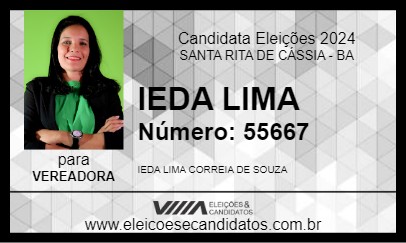 Candidato IEDA LIMA 2024 - SANTA RITA DE CÁSSIA - Eleições