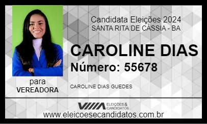 Candidato CAROLINE DIAS 2024 - SANTA RITA DE CÁSSIA - Eleições