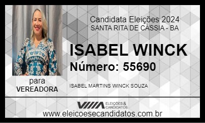 Candidato ISABEL WINCK 2024 - SANTA RITA DE CÁSSIA - Eleições