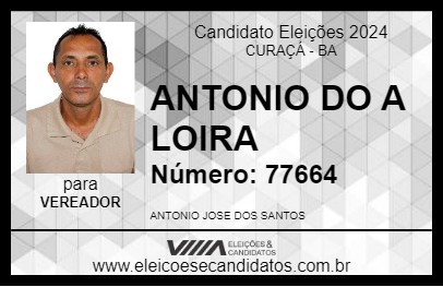 Candidato ANTONIO DO A LOIRA 2024 - CURAÇÁ - Eleições