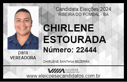 Candidato CHIRLENE ESTOURADA 2024 - RIBEIRA DO POMBAL - Eleições