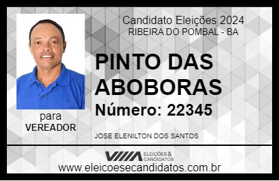 Candidato PINTO DAS ABOBORAS 2024 - RIBEIRA DO POMBAL - Eleições