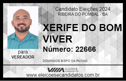 Candidato XERIFE DO BOM VIVER 2024 - RIBEIRA DO POMBAL - Eleições