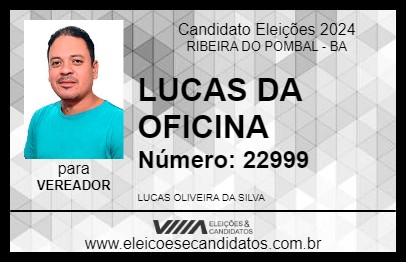 Candidato LUCAS DA OFICINA 2024 - RIBEIRA DO POMBAL - Eleições