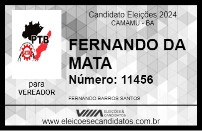 Candidato FERNANDO DA MATA 2024 - CAMAMU - Eleições