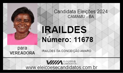 Candidato IRAILDES 2024 - CAMAMU - Eleições