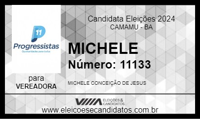 Candidato MICHELE 2024 - CAMAMU - Eleições