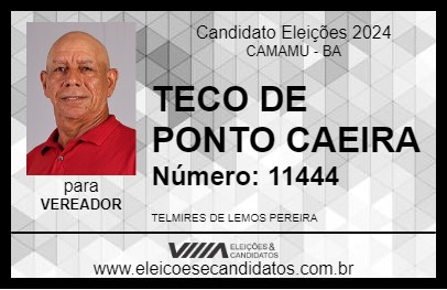 Candidato TECO DA PONTA DE CAIERA 2024 - CAMAMU - Eleições