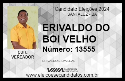 Candidato ERIVALDO DO BOI VELHO 2024 - SANTALUZ - Eleições