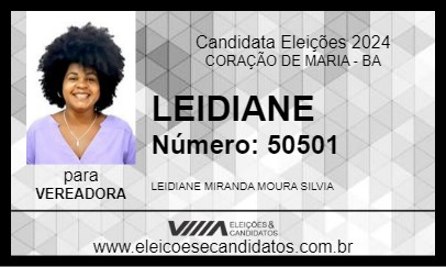 Candidato LEIDIANE 2024 - CORAÇÃO DE MARIA - Eleições