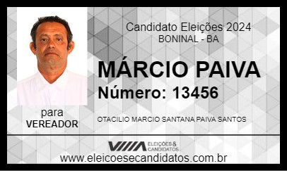 Candidato MÁRCIO PAIVA 2024 - BONINAL - Eleições