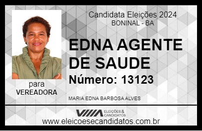 Candidato EDNA AGENTE DE SAUDE 2024 - BONINAL - Eleições