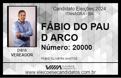 Candidato FÁBIO DO PAU D ARCO 2024 - ITANAGRA - Eleições