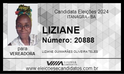 Candidato LIZIANE 2024 - ITANAGRA - Eleições