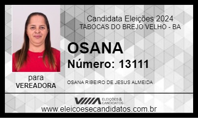 Candidato OSANA 2024 - TABOCAS DO BREJO VELHO - Eleições