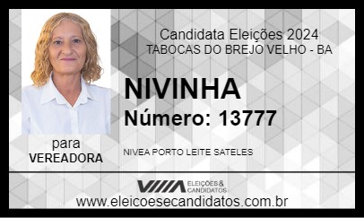 Candidato NIVINHA 2024 - TABOCAS DO BREJO VELHO - Eleições