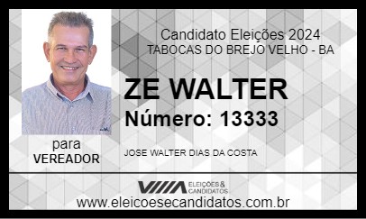 Candidato ZE WALTER 2024 - TABOCAS DO BREJO VELHO - Eleições