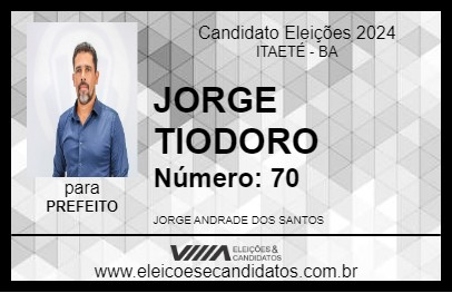 Candidato JORGE TIODORO 2024 - ITAETÉ - Eleições