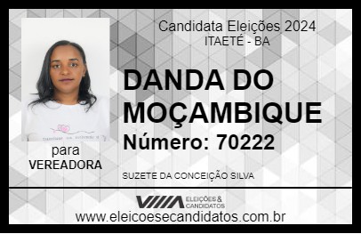 Candidato DANDA DO MOÇAMBIQUE 2024 - ITAETÉ - Eleições