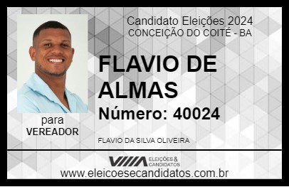 Candidato FLAVIO DE ALMAS 2024 - CONCEIÇÃO DO COITÉ - Eleições