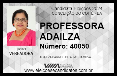 Candidato PROFESSORA ADAILZA 2024 - CONCEIÇÃO DO COITÉ - Eleições