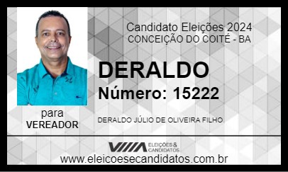 Candidato DERALDO 2024 - CONCEIÇÃO DO COITÉ - Eleições