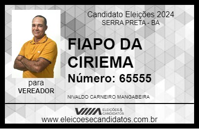 Candidato FIAPO DA CIRIEMA 2024 - SERRA PRETA - Eleições