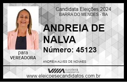 Candidato ANDREIA DE NALVA 2024 - BARRA DO MENDES - Eleições