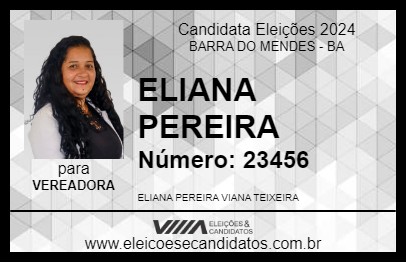 Candidato ELIANA PEREIRA 2024 - BARRA DO MENDES - Eleições