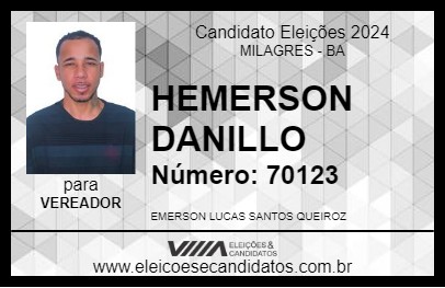 Candidato HEMERSON DANILLO 2024 - MILAGRES - Eleições