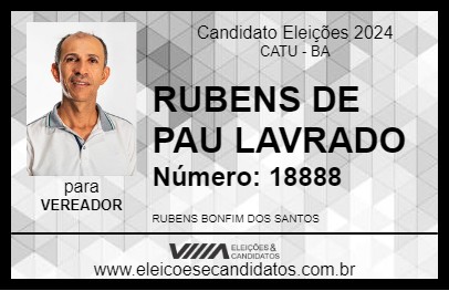 Candidato RUBENS DE PAU LAVRADO 2024 - CATU - Eleições