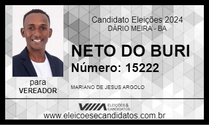 Candidato NETO DO BURI 2024 - DÁRIO MEIRA - Eleições