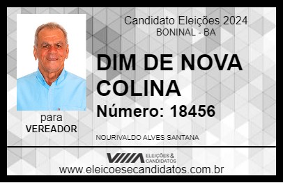 Candidato DIM DE NOVA COLINA 2024 - BONINAL - Eleições