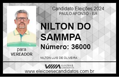 Candidato NILTON DO SAMMPA 2024 - PAULO AFONSO - Eleições