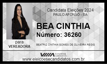 Candidato BEA CINTHIA 2024 - PAULO AFONSO - Eleições