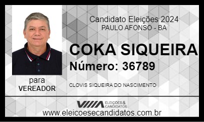 Candidato COKA SIQUEIRA 2024 - PAULO AFONSO - Eleições