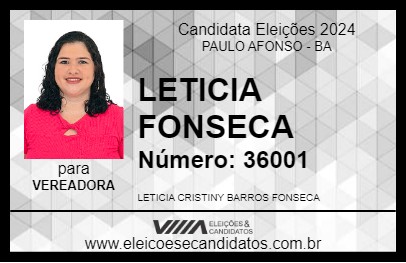 Candidato LETICIA FONSECA 2024 - PAULO AFONSO - Eleições