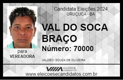 Candidato VAL DO SOCA BRAÇO 2024 - URUÇUCA - Eleições