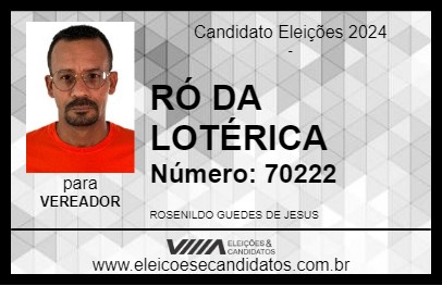 Candidato RÓ DA LOTÉRICA 2024 - URUÇUCA - Eleições