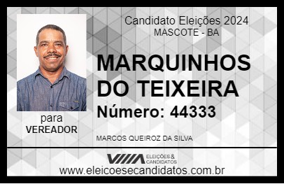 Candidato MARQUINHOS DO TEIXEIRA 2024 - MASCOTE - Eleições