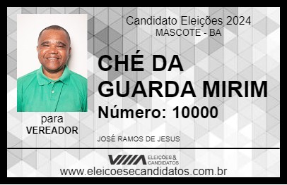 Candidato CHÉ DA GUARDA MIRIM 2024 - MASCOTE - Eleições