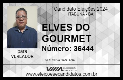 Candidato ELVES DO GOURMET 2024 - ITABUNA - Eleições