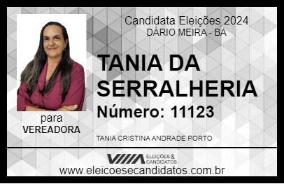 Candidato TÂNIA DA AGRICULTURA 2024 - DÁRIO MEIRA - Eleições