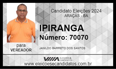 Candidato IPIRANGA 2024 - ARAÇÁS - Eleições