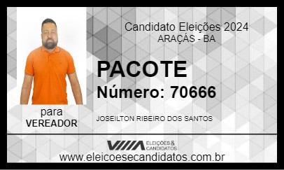 Candidato PACOTE 2024 - ARAÇÁS - Eleições