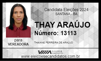 Candidato THAY ARAÚJO 2024 - SANTANA - Eleições