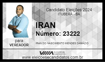 Candidato IRAN 2024 - ITUBERÁ - Eleições