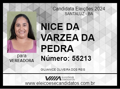 Candidato NICE DA VARZEA DA PEDRA 2024 - SANTALUZ - Eleições